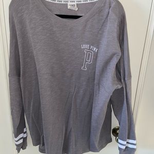 PINK gray and white thin sweater